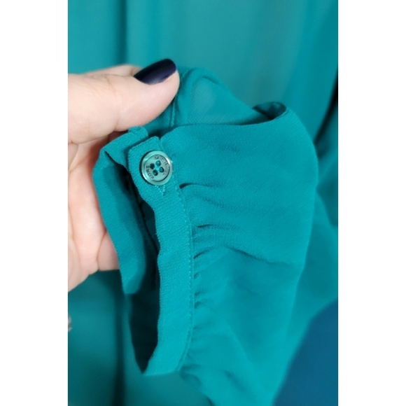 Michael, Michael Kors Green Long Sleeved Boho Top Size Large - Picture 4 of 7